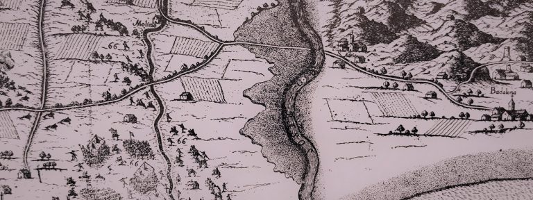 Les representacions de finals del s.XVII mostren un Sant Adrià rural despoblat i un riu Besòs lliure de barreres i sense ponts.